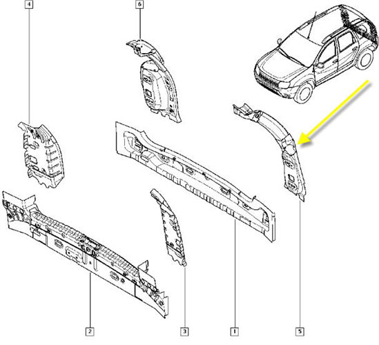 850427848R MAIS ARKA STOP SACI SOL DACIA DUSTER